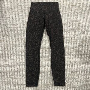 lululemon athletica Brown and Black Printed Leggings